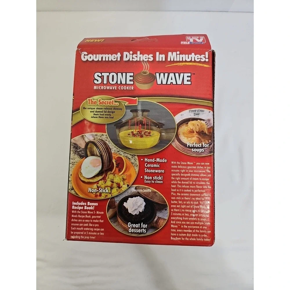 Stone‎ Wave Microwave Cooker Non-Stick Ceramic Stoneware Bake  NEW IN BOX